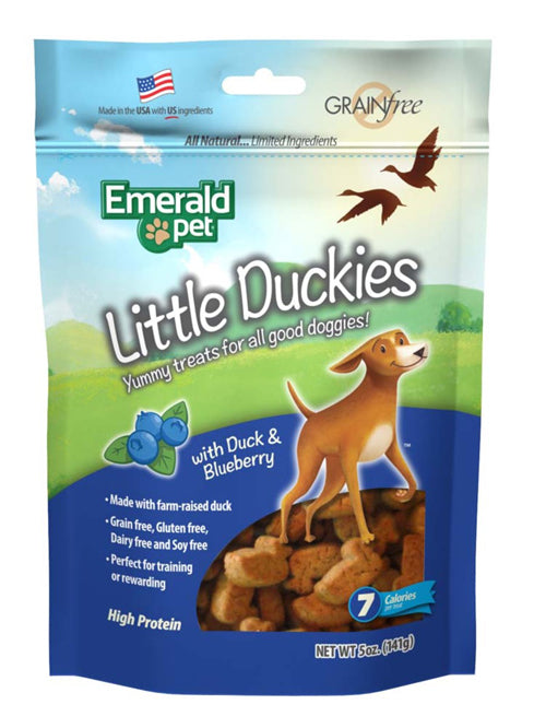 Emerald Pet Little Duckies and Blueberry Dog Treats 5 oz