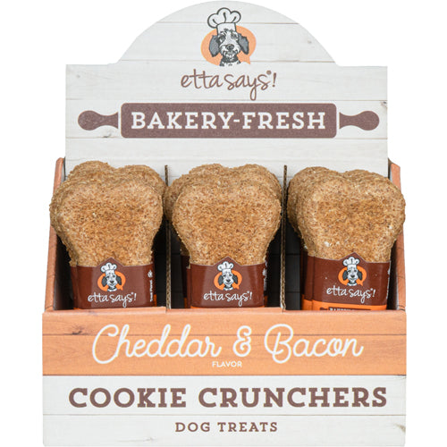Etta Says Dog Cookie Cruncher Cheddar 5 Inches 1 oz. (24 Count)