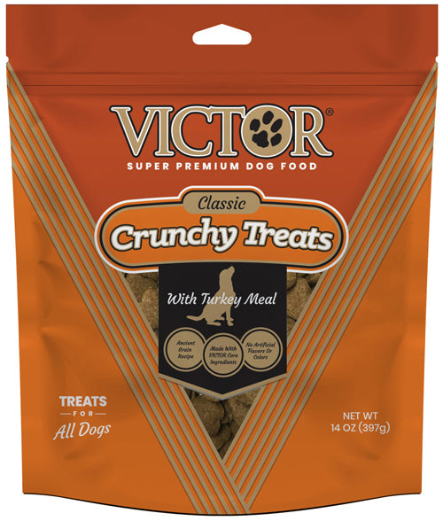 Victor Super Premium Dog Food Classic Crunchy Dog Treats with Turkey Meal 14 oz