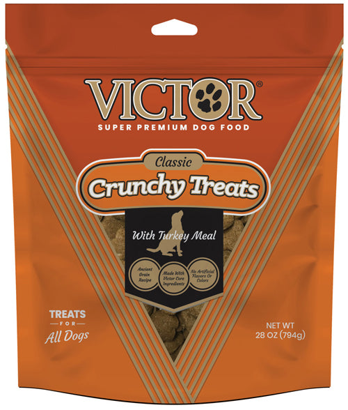 Victor Super Premium Dog Food Classic Crunchy Dog Treats with Turkey Meal 28 oz