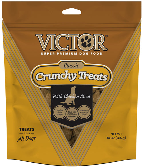 Victor Super Premium Dog Food Classic Crunchy Dog Treats with Chicken Meal 14 oz