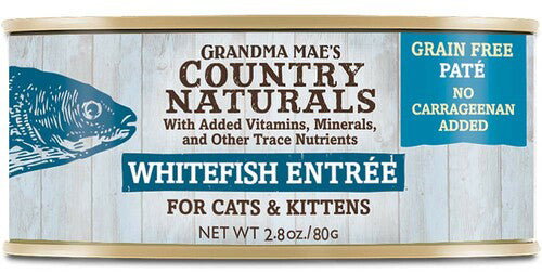 Grandma Mae's Country Naturals Grain Free Whitefish Pates Cat & Kitten Wet Food 2.8 oz 24 Pack