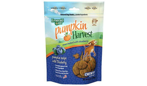 Emerald Pet Pumpkin Harvest Blueberry Chewy Dog Treats 6 Oz