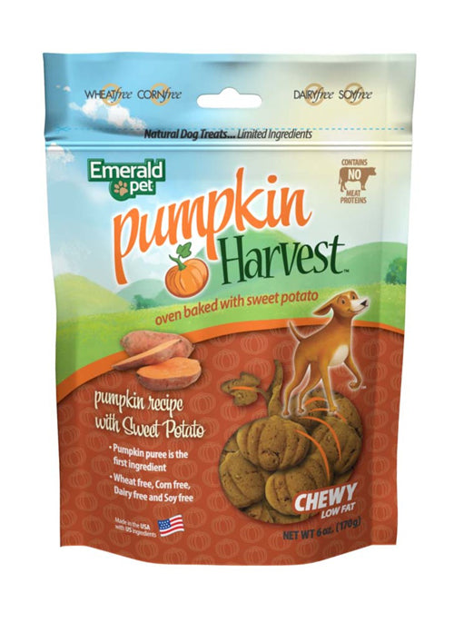 Emerald Pet Pumpkin Harvest Sweet Potato Chewy Dog Treats 6 Oz