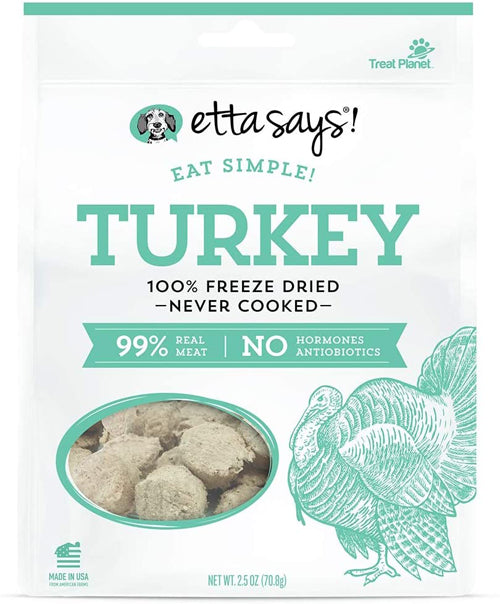 Etta Says Eat Simple! 100% Freeze Dried Turkey, Wt 2.5Oz