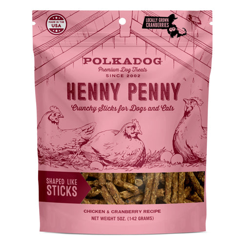 Polka Dog - Henny Penny Chicken & Cranberry Sticks - 5Oz Bag