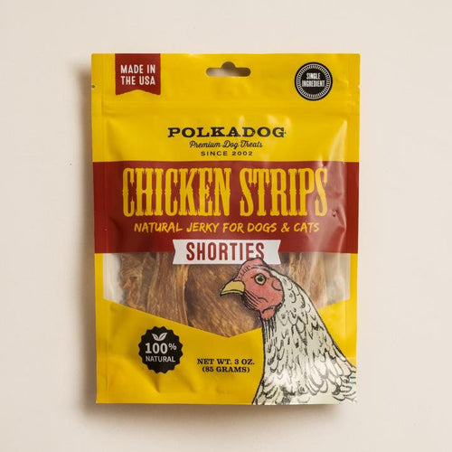 Polkadog Chicken Strips Jerky Shorties Dog & Cat Treats 3Oz