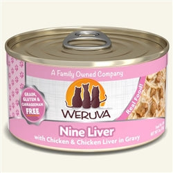 Weruva Cat Nine Liver with Chicken & Chicken Liver in Gravy 3oz. Case Of 24