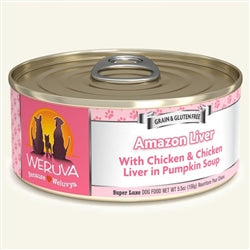 Weruva Dog Amazon Liver with Chicken & Chicken Liver in Pumpkin Soup 5.5oz. Case Of 24