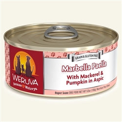 Weruva Dog Marbella Paella with Mackerel & Pumpkin in Aspic 5.5oz. Case Of 24