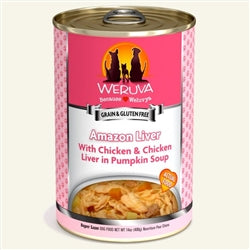 Weruva Dog Amazon Liver with Chicken & Chicken Liver in Pumpkin Soup 14oz. Case Of 12
