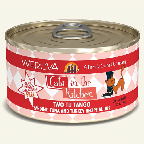 Cats In The Kitchen Two Tu Tango Sardine, Tuna and Turkey 3.2oz. (Case Of 24)