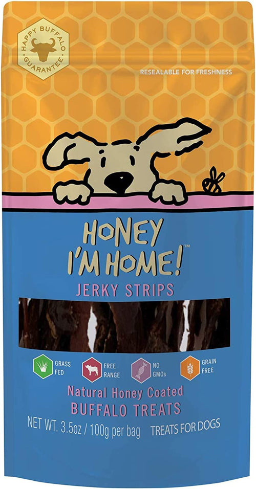 Honey Im Home Dog Buffalo Jerky Strips 3.5oz.