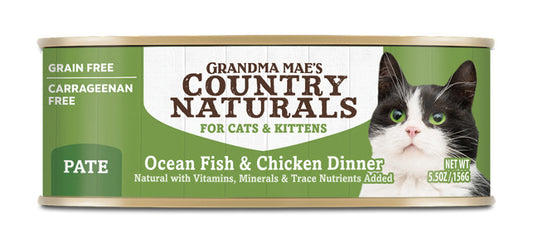 Grandma Mae's Country Naturals Grain Free Ocean Fish & Chicken Cat Wet Food 5.5 oz 24 Pack